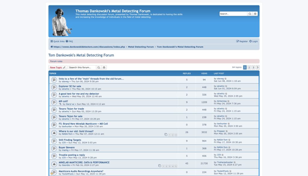 Tom Dankowski's Metal Detecting Forum